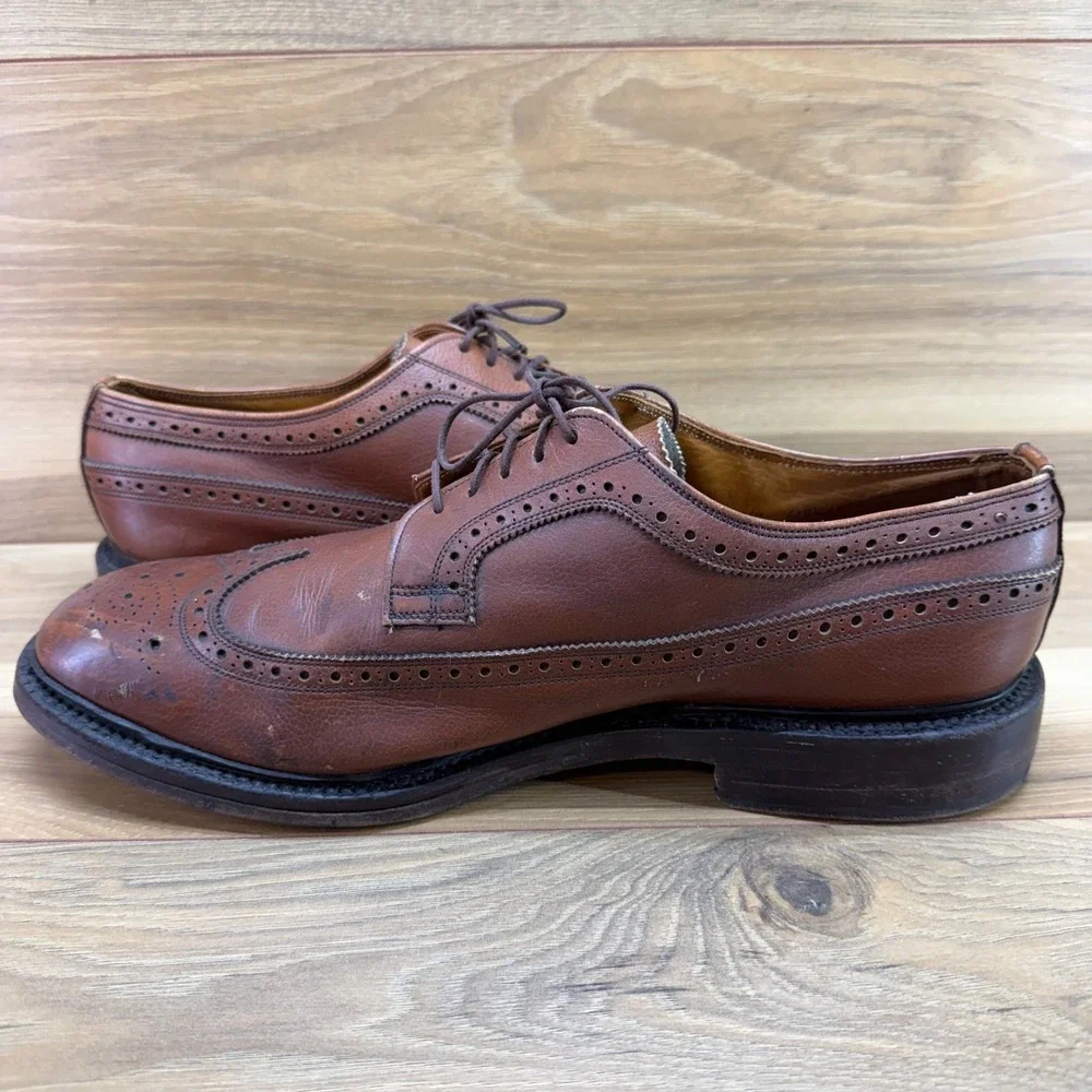 Barrie LTD England Mens UK 10 EEE US 11 Brown Wingtip Oxfords Leather Bench Made